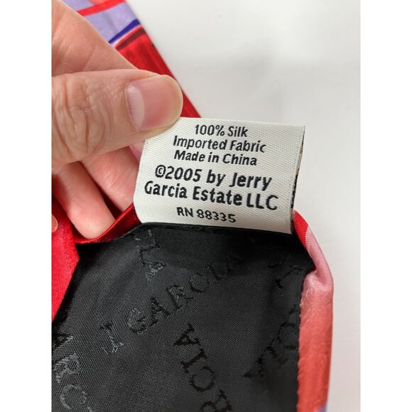 Jerry Garcia Space Containers Limited Edition Mens Silk Tie Red Blue Art - Picture 6 of 6